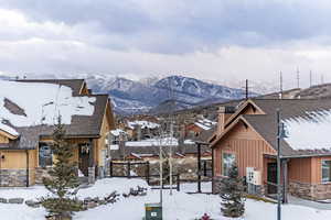 View of front facade with a mountain view