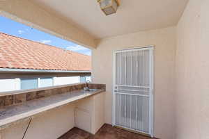 View of patio / terrace featuring sink