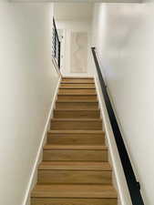 Stairway with wood-type flooring