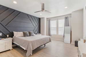 Master bedroom with accent wall