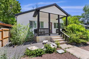 View of front of property featuring a porch