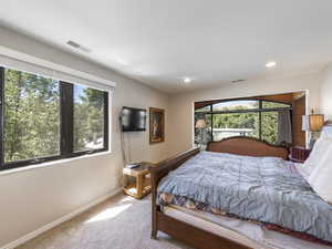 Bedroom featuring carpet