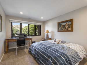 Bedroom featuring carpet