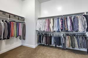 Walk in closet featuring carpet floors