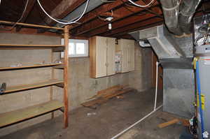 Basement with water heater