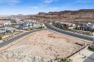 Bird's eye view with a mountain view