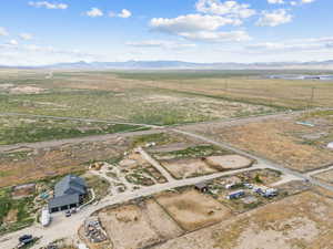 Drone / aerial view with a mountain view and a rural view