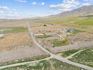 Aerial view featuring a mountain view and a rural view