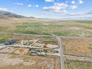 Aerial view with a mountain view and a rural view