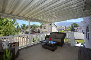 Deck with a mountain view