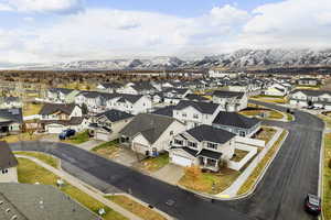 Drone / aerial view with a mountain view