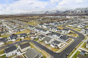 Aerial view featuring a mountain view