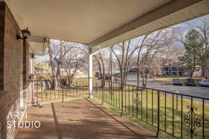 Balcony with a porch