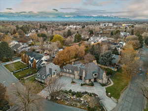 View of aerial view at dusk