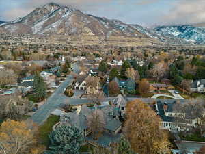 Drone / aerial view with a mountain view