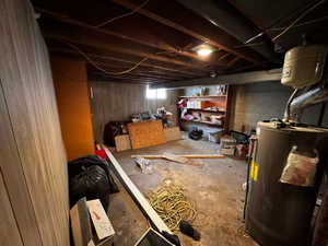 Basement with water heater