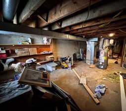 Interior space featuring gas water heater