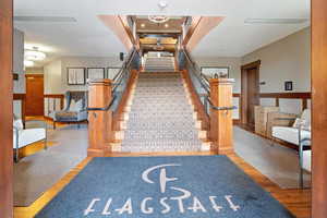 Stairway with wood-type flooring