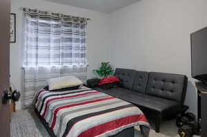 Bedroom featuring carpet floors