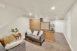 View of carpeted living room