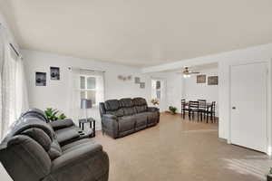 Living room with ceiling fan