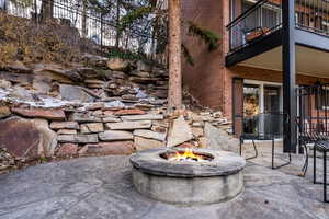 View of patio / terrace featuring a fire pit