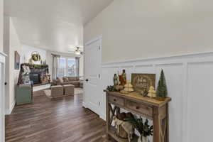 Interior space featuring dark hardwood / wood-style flooring