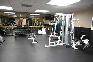 Gym with a drop ceiling