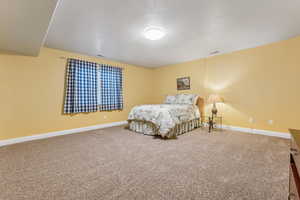 Bedroom featuring carpet floors