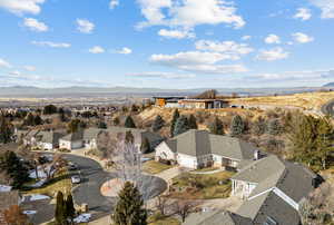 Bird's eye view with a mountain view