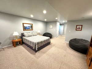 View of carpeted bedroom