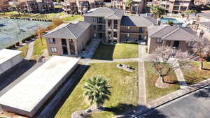 Birds eye view of property