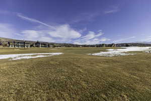 View of yard with a mountain view