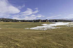 View of yard featuring a mountain view