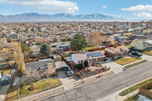 Aerial view featuring a mountain view