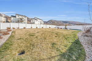 View of yard featuring a mountain view