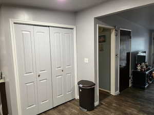 Interior space featuring dark hardwood / wood-style flooring