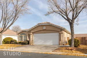 View of front facade with a garage