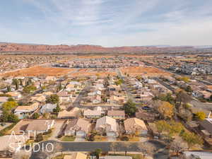 Bird's eye view featuring a mountain view