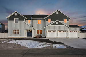 View of front of house with a garage