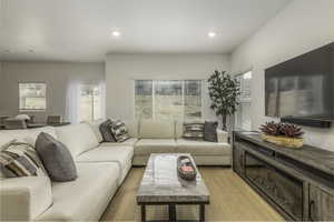 Living room featuring light hardwood / wood-style floors