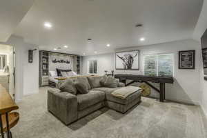 View of carpeted living room