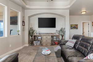 View of carpeted living room