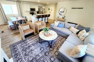 Living room featuring light hardwood / wood-style floors