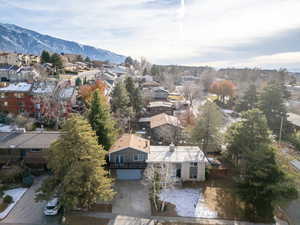 Drone / aerial view with a mountain view