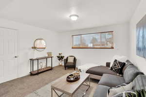 View of carpeted living room