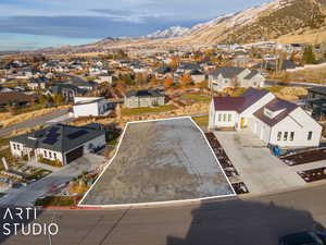 Bird's eye view featuring a mountain view