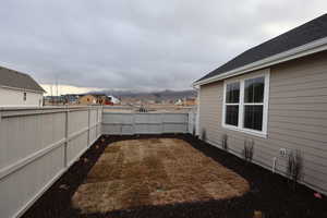 View of backyard with a mountain view