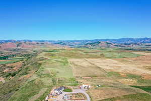 Bird's eye view featuring a mountain view and a rural view