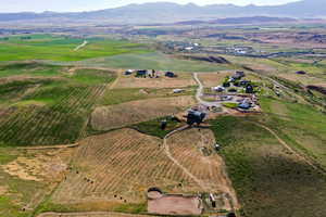 Bird's eye view featuring a mountain view and a rural view